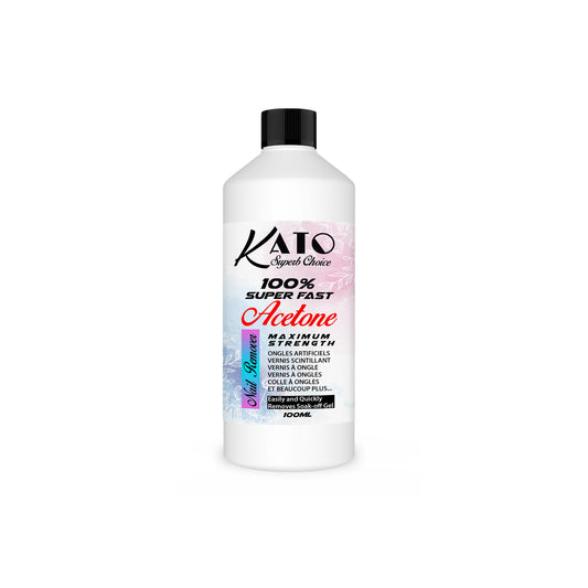 KATO ACETONE 100% SUPER FAST NAIL POLISH REMOVER AND STICKY RESIDUE 100ML UK