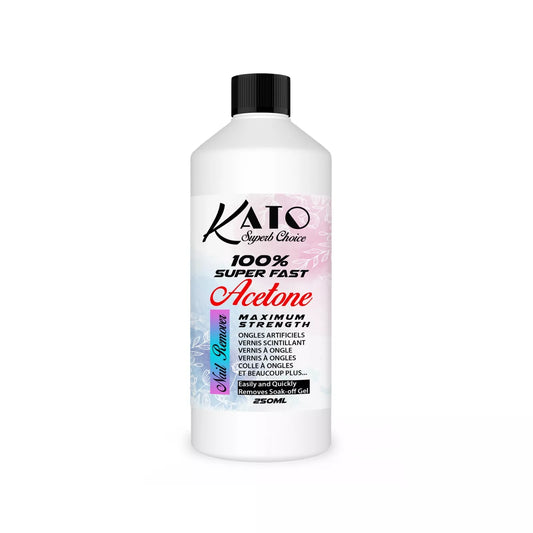 KATO ACETONE 100% SUPER FAST NAIL POLISH REMOVER AND STICKY RESIDUE 250ML UK