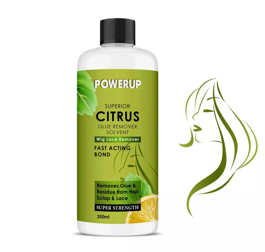 POWERUP CITRUS HAIR LACE REMOVER WITH FAST ACTIVE BOND 250ML CAP UK