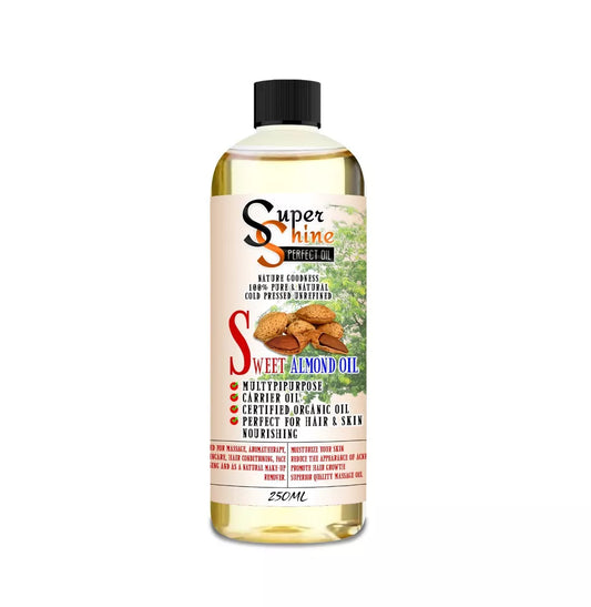 SUPER SHINE SWEET ALMOND OIL FOR HEALTHY SKIN AND HAIRS 250ML CAP FAST DELIVERY