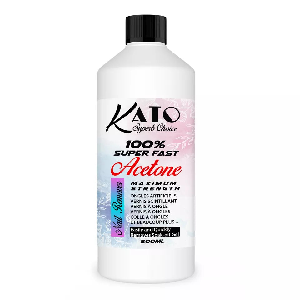 KATO ACETONE 100% PURE SUPER FAST NAIL POLISH REMOVER AND STICKY RESIDUE UK