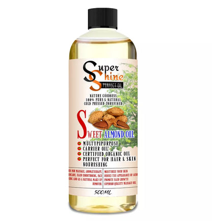 SUPER SHINE SWEET ALMOND OIL FOR PERFECT BEAUTY CARE,HEALTHY SKIN AND HAIRS UK