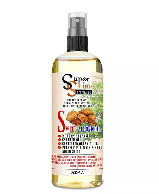 SUPER SHINE SWEET ALMOND OIL FOR HEALTHY SKIN AND HAIRS 500ML SPRAY UK