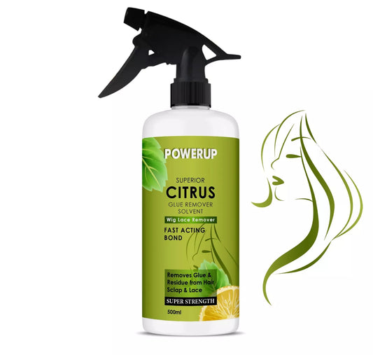 POWERUP CITRUS HAIR LACE REMOVER WITH FAST ACTIVE BOND 500ML SPRAY UK