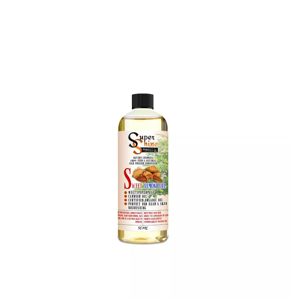 SUPER SHINE SWEET ALMOND OIL FOR HEALTHY SKIN AND HAIRS 50ML CAP FAST DELIVERY