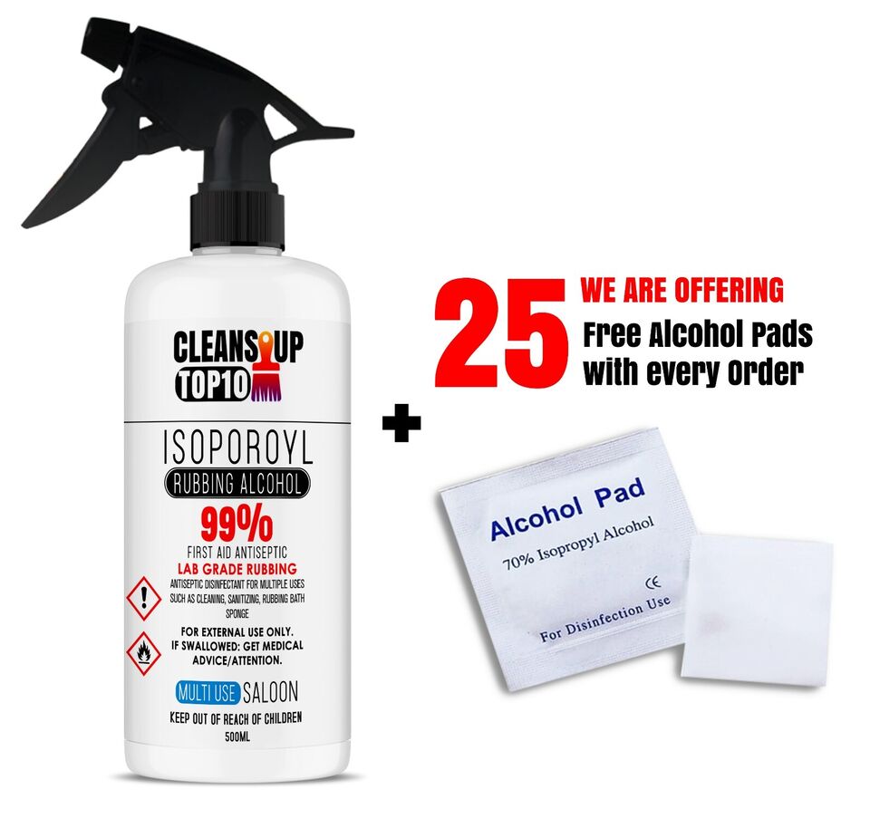 Clean Up 99% Rubbing Alcohol Antiseptic Disinfectant with free Alcohol Pad