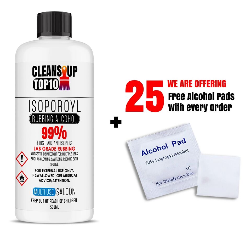 Clean Up 99% Rubbing Alcohol Antiseptic Disinfectant with free Alcohol Pad