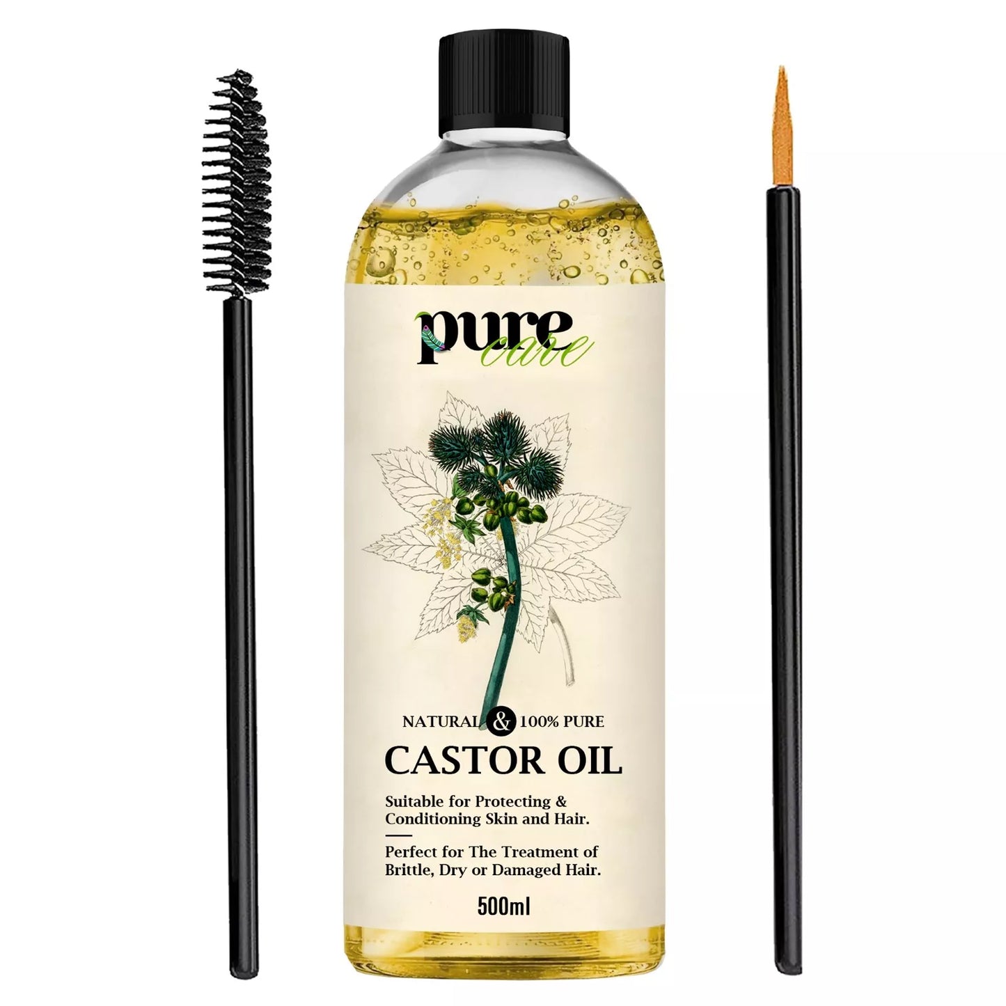 100% Pure Organic Castor Oil for Eyelashes ❤️ Eyebrows Hair Growth 500ml UK🔥✅