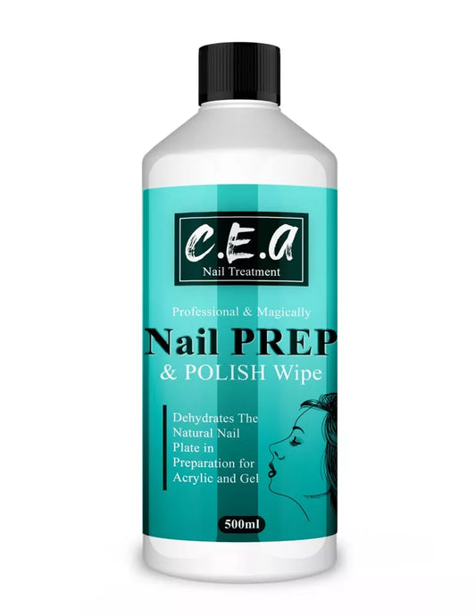 C.E.A NAIL PREP AND WIPE FOR GLOSSY NAILS AND RESIDUE REMOVER 500 ML CAP