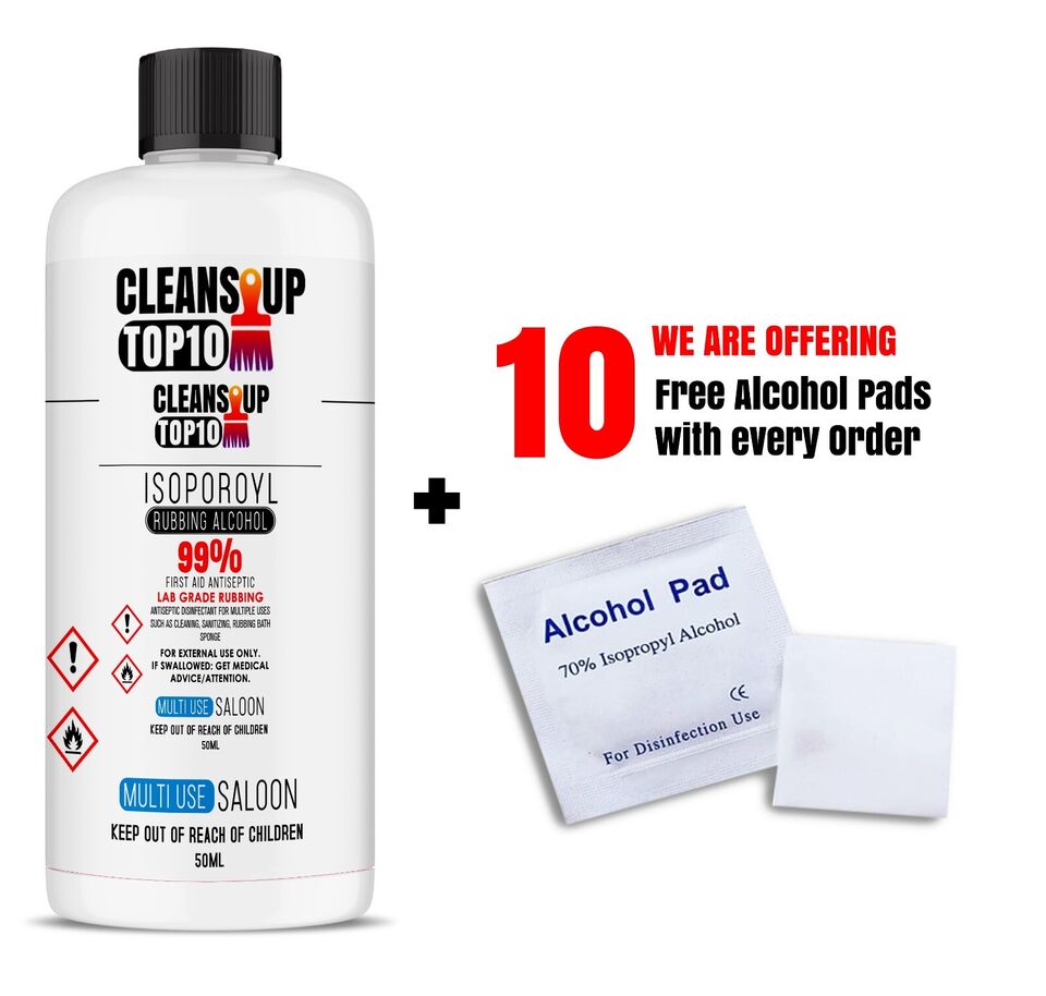 Clean Up 99% Rubbing Alcohol Antiseptic Disinfectant with free Alcohol Pad