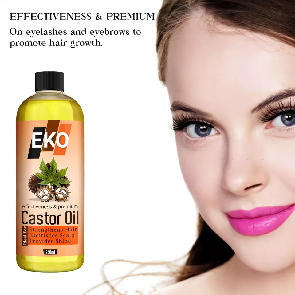 EKO CASTOR OIL FOR LONG AND THICK EYELASHES &EYEBROWS FAST DELIVERY 250ML