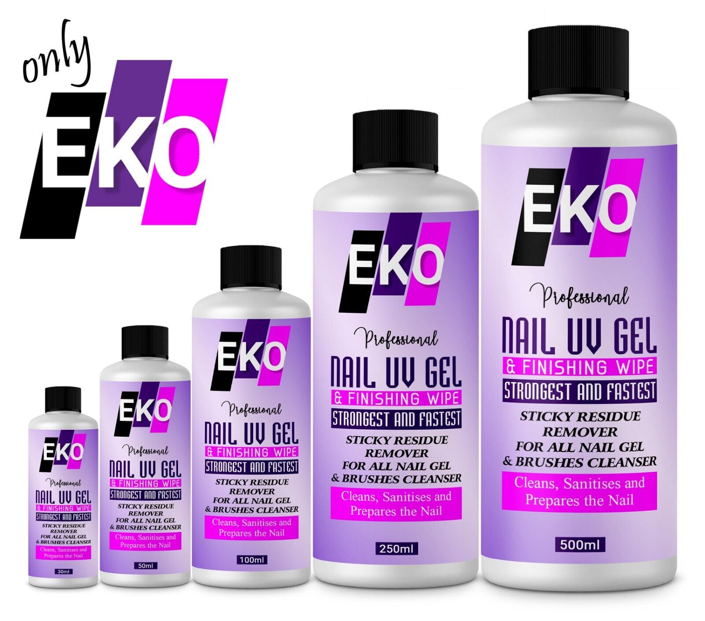 EKO UV Nail FINISHING WIPE , Cleanser ,Sticky Residue Remover And Brush Cleaner