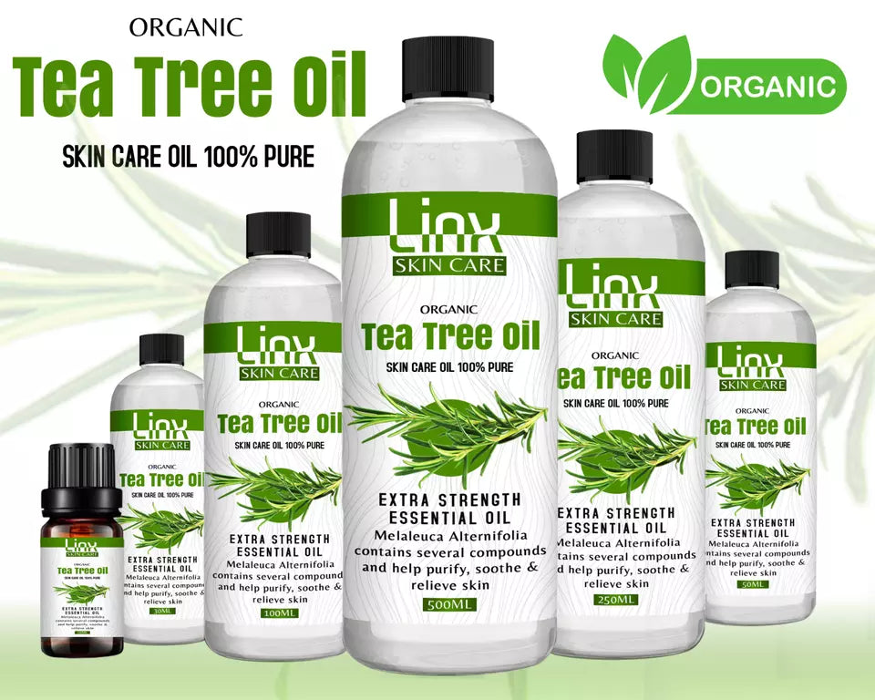 LINX TEA TREE OIL 100% PURE ORGANIC WITH MULTI FUNCTION BENEFITS AND REMEDIES UK