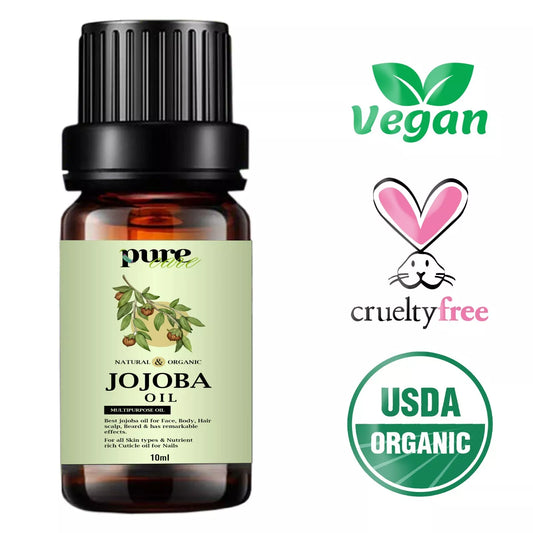 100%Pure Golden Jojoba Oil Organic for Hair Body Skin Natural Cold Pressed 10ML