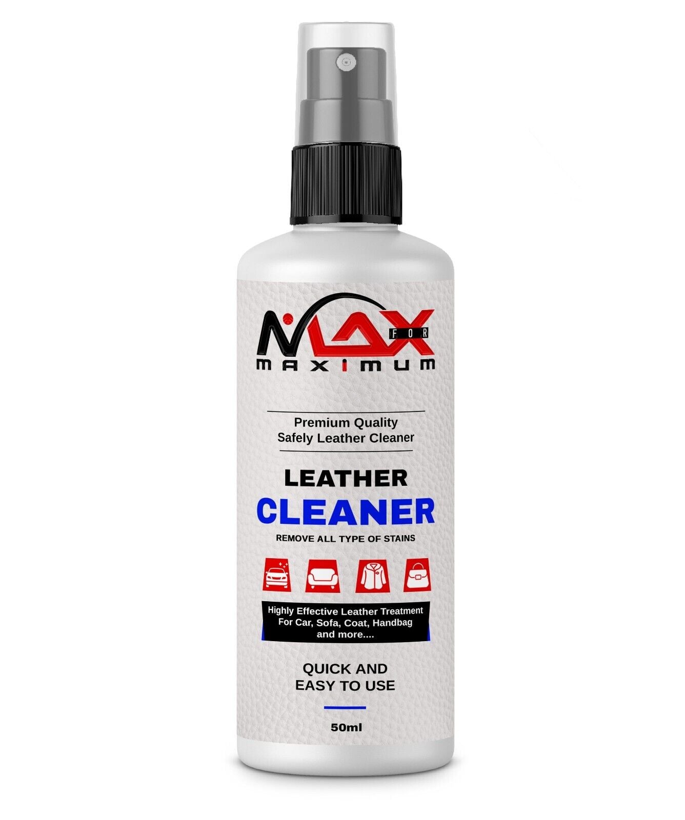 Maximum Leather Deep Cleanser For Car, Sofa, Coat, Handbag UK Fast Delivery