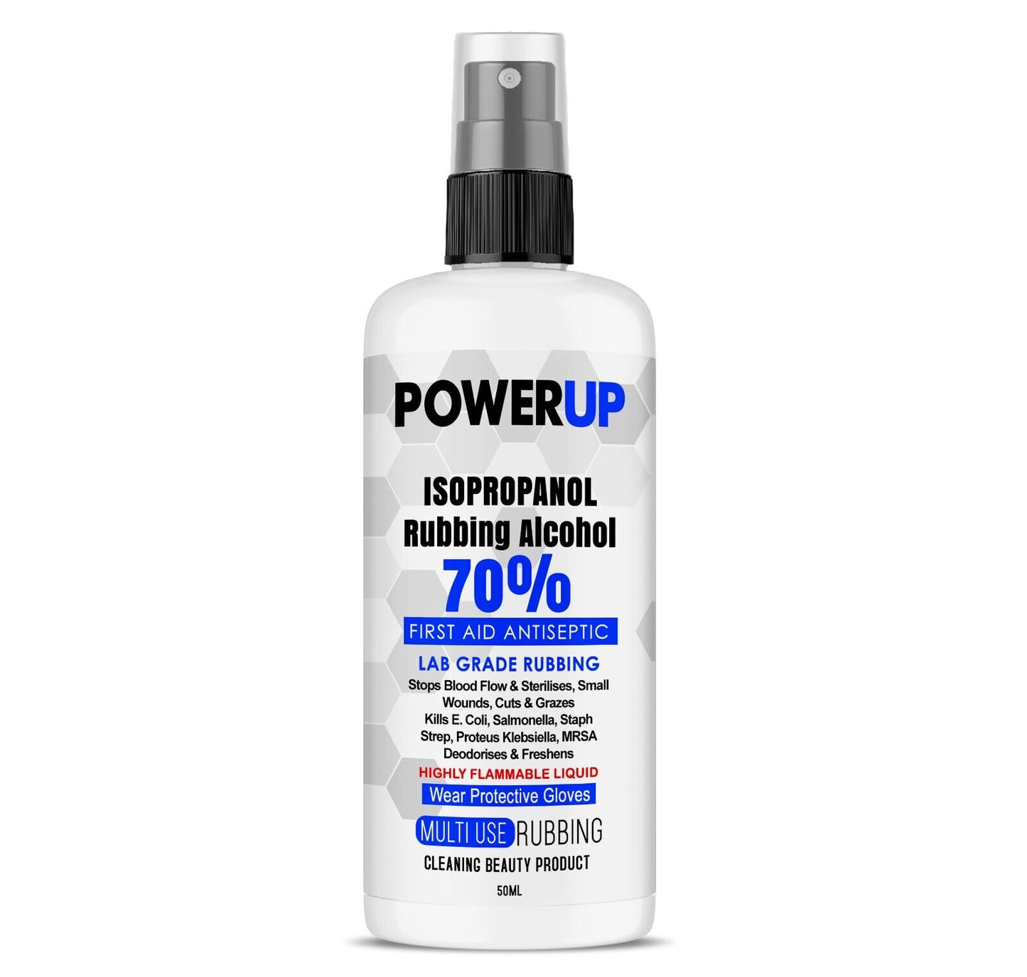 POWER UP ISOPROPYL ALCOHOL RUBBING IPA ISOPROPANOL 70% Fast Dispatch UK