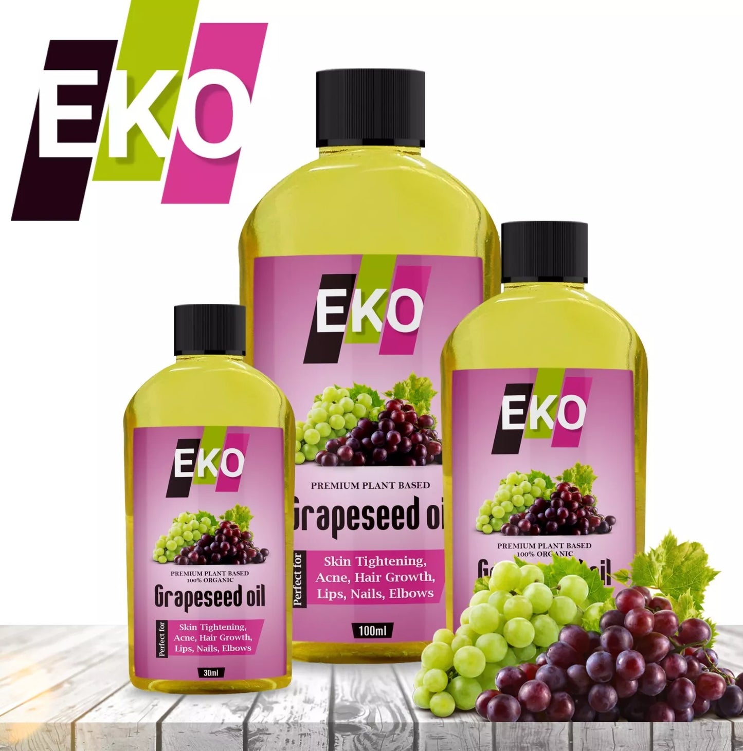 100% Pure Grape Seed Oil Cold Pressed Unrefined, Organic, Pure & Natural ✅