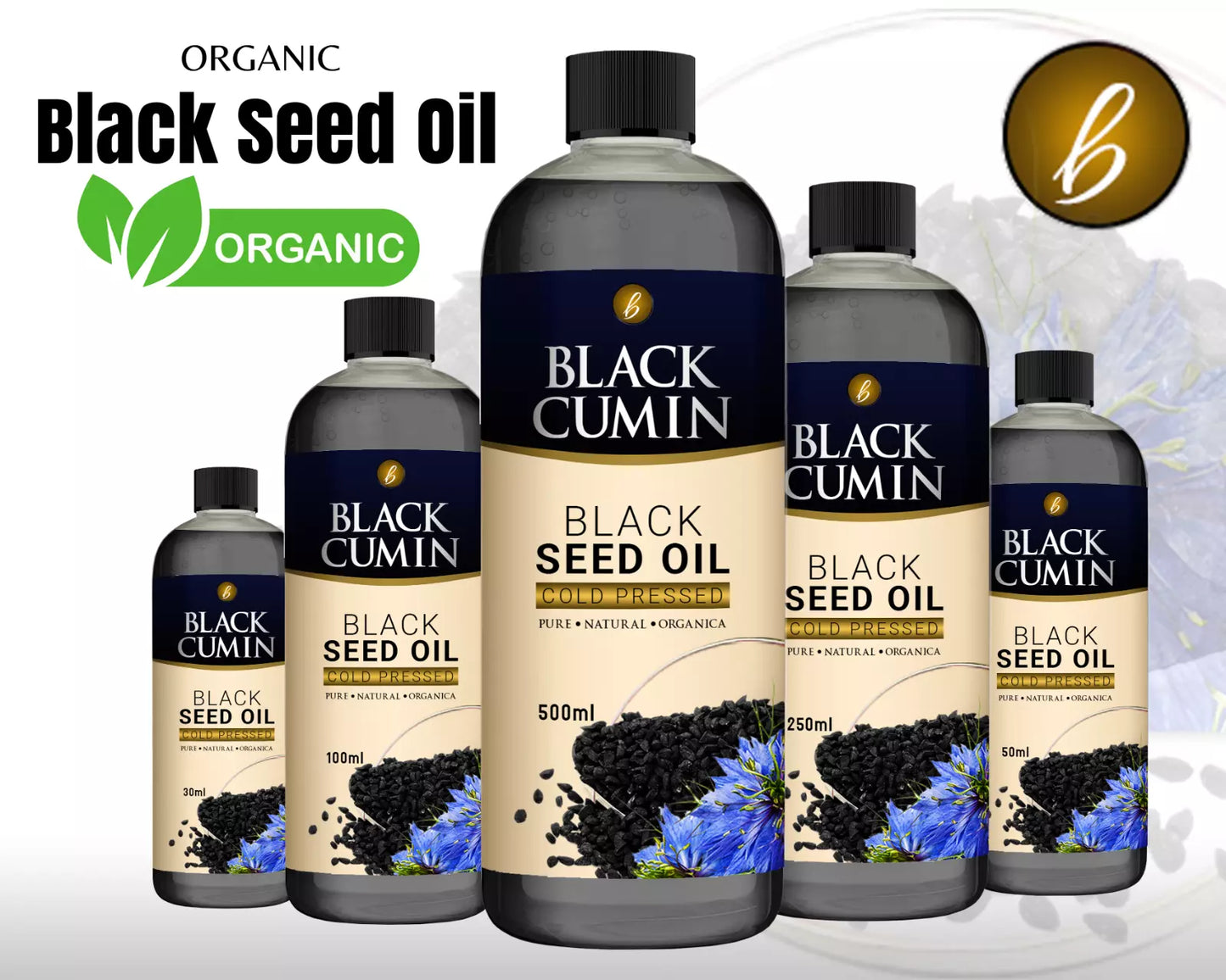 EKO Black Seed Oil 100% cold-pressed /Black Cumin UK Fast Delivery 500ml