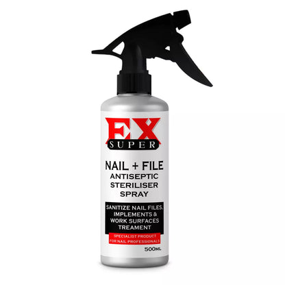 Ex Super nail + file Antiseptic, antibacterial Sterilizer Spray Fast Delivery UK