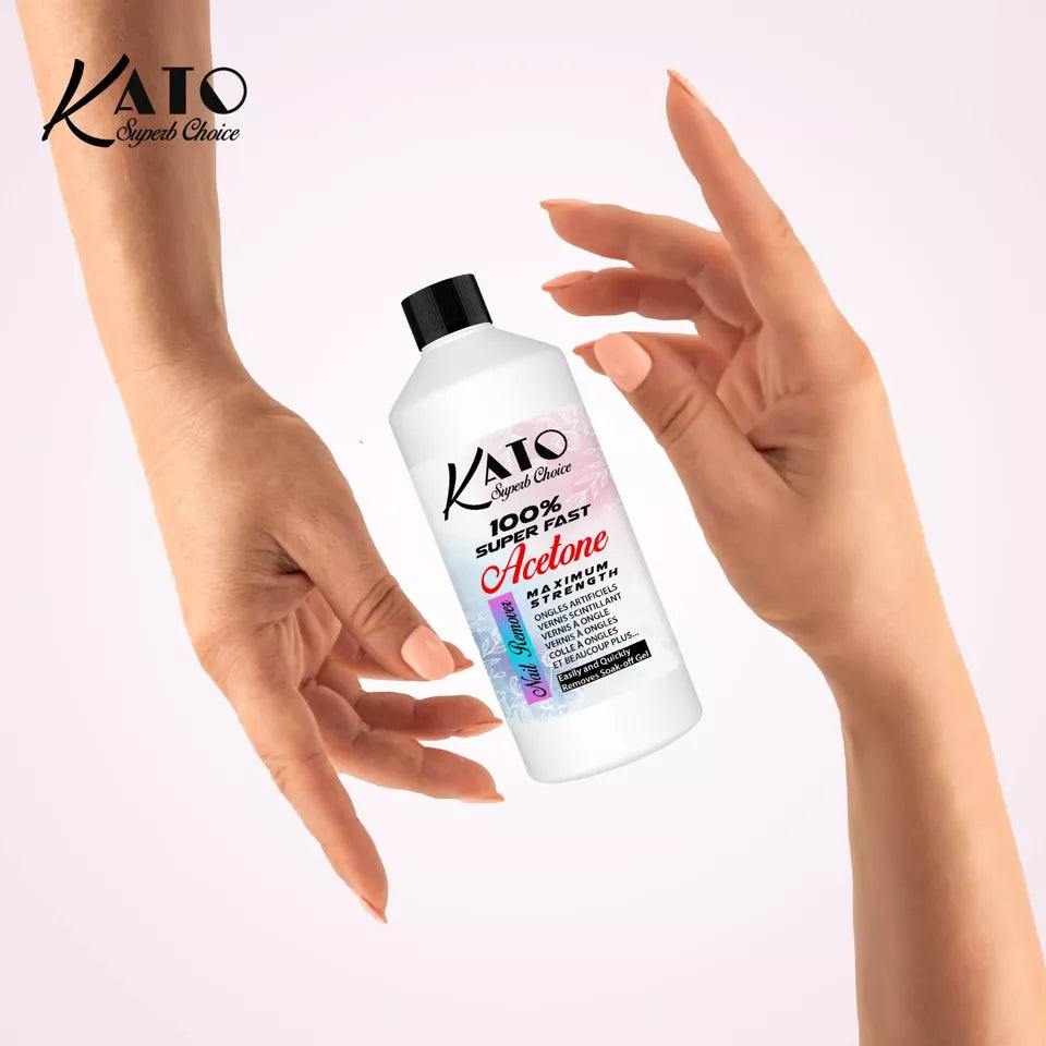 KATO ACETONE 100% PURE SUPER FAST NAIL POLISH REMOVER AND STICKY RESIDUE UK