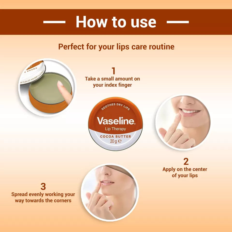 VASELINE LIPS BALM THERAPY PETEROLEUM JELLY FOR MOISTURIZE DRY AND CRACKED LIPS