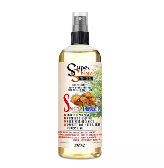 SUPER SHINE SWEET ALMOND OIL FOR HEALTHY SKIN AND HAIRS 250ML SPRAY UK