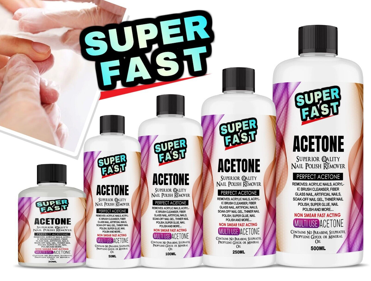 Super Fast Acetone 100% Pure Nail Polish Remover Fast Delivery UK